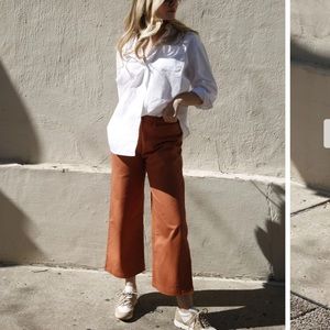 Able Francis Wide Leg Crop Pant Size 6 Terracotta